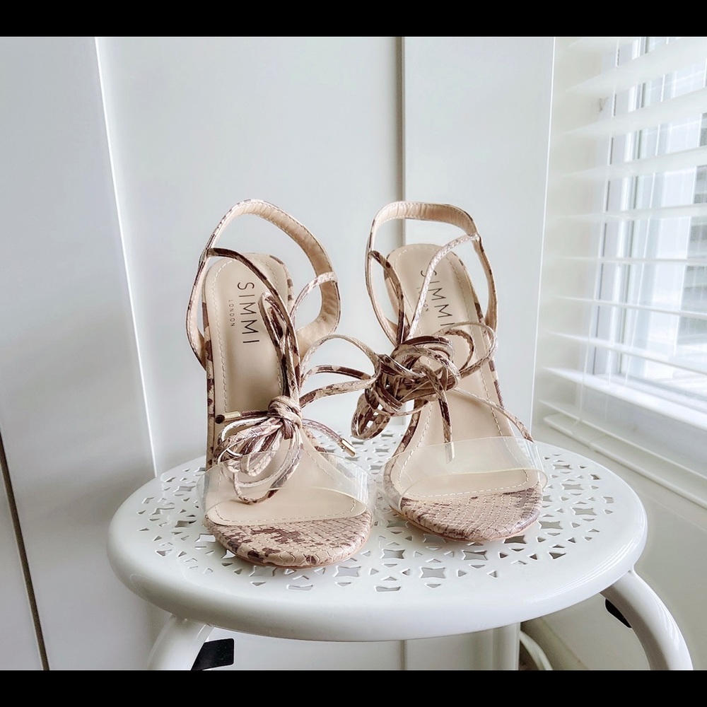 SIMMI London Clear Snakeskin Heels - Picture 2 of 8